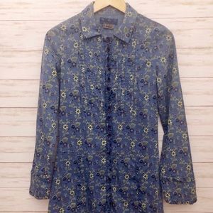 Free People - Blue Floral Boho Style Dress